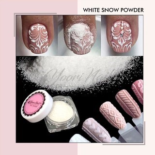 white snow powder glitter nail art sugar powder nail gliter hiasan kuku