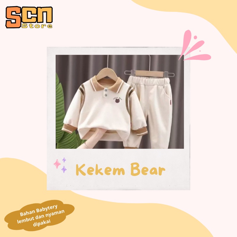 SCN STORE Setelan Sweater Anak Usia 1-6 Tahun KEKEM BEAR