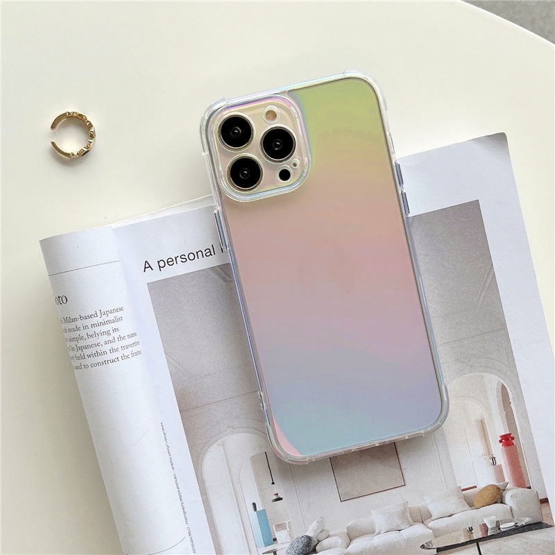 Hard Case Transparan Warna Gradasi Untuk iPhone 12 13 Pro MAX 11 Pro MAX X XS MAX XR