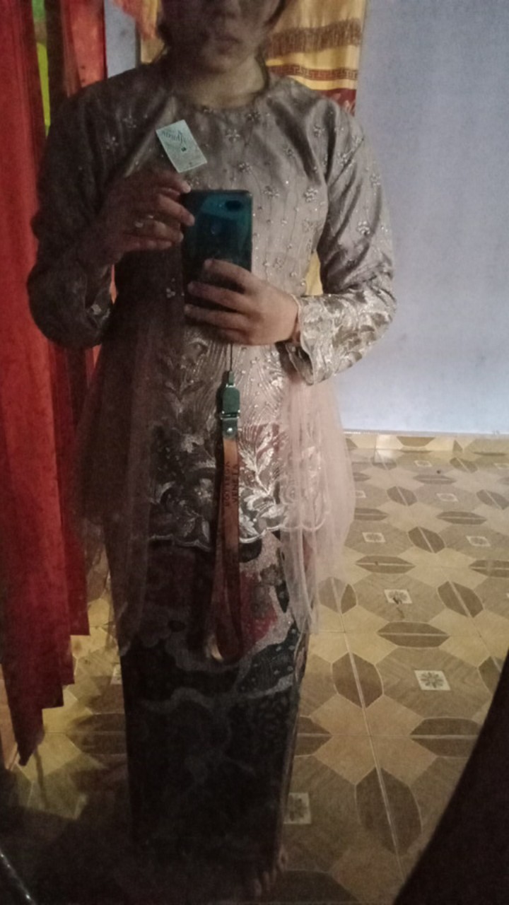 Kebaya Batik Couple Annisa Brown Rose | Kebaya Modern [ Free Jilbab ]