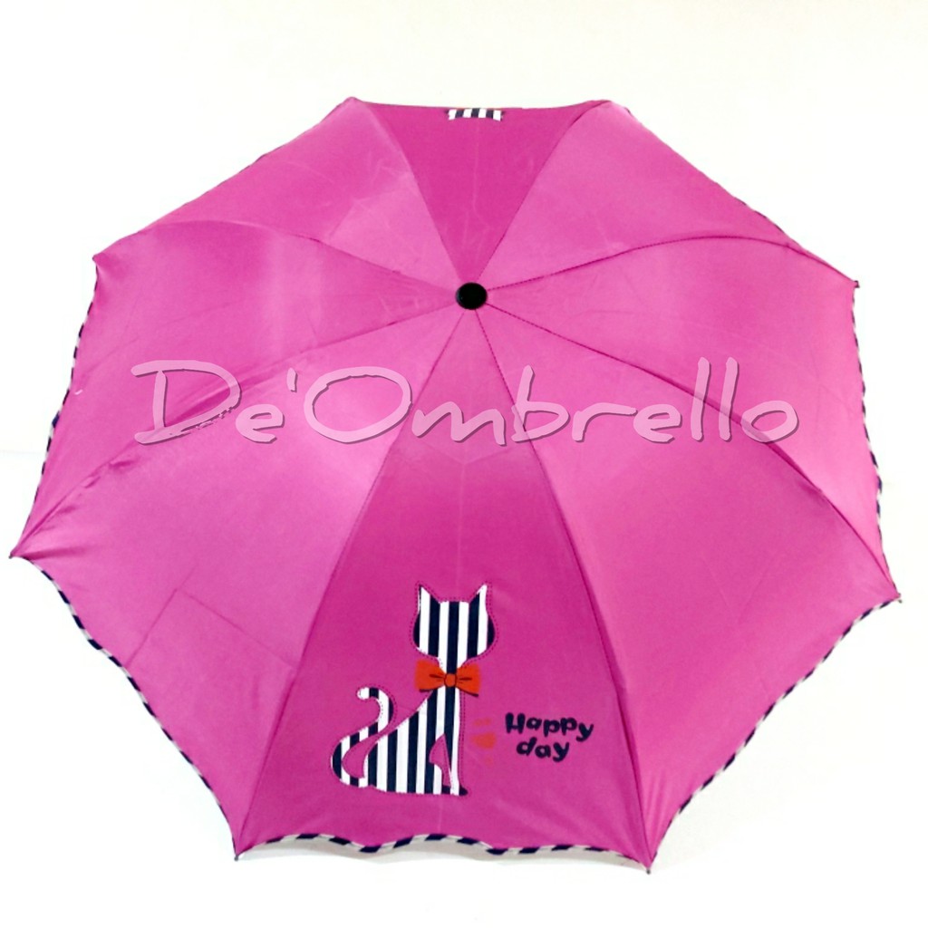 (56)Payung Fancy Motif Happy Day Cat Anti UV