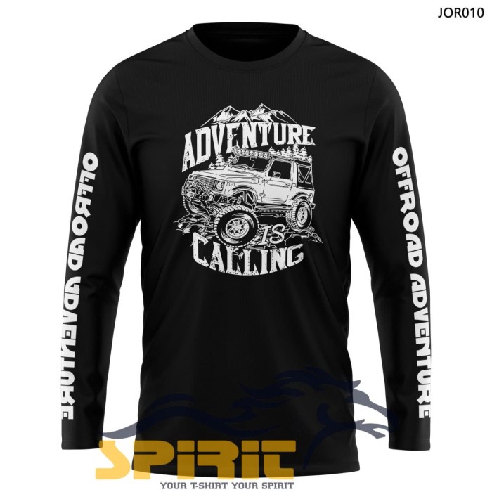 Baju Kaos Distro ADVENTURE Calling Offroad Lengan Panjang Katun Murah