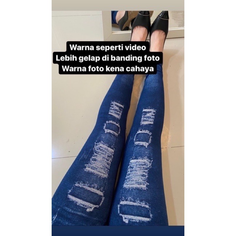 LEGGING JINS WANITA/LEGGING RIPED JEANS/LEGGING JEANS/LEGGING WANITA