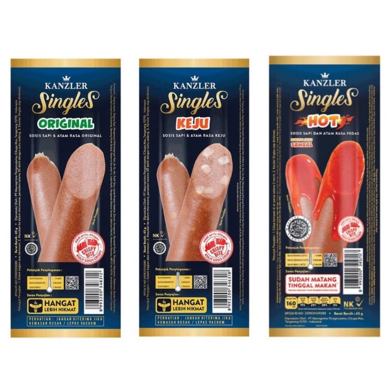 

Kanzler Sosis Sapi Singles Keju / Sosis Sapi Siap Makan | Berat Bersih 65gr