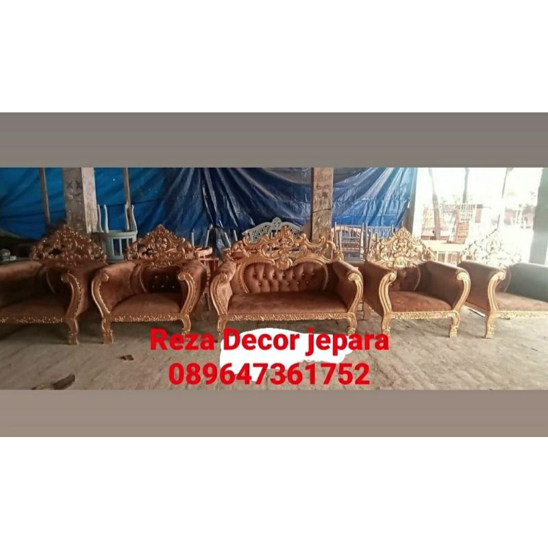 sofa pelaminan raja salman / kursi manten jati / kursi pelaminan ukir / kursi manten costum