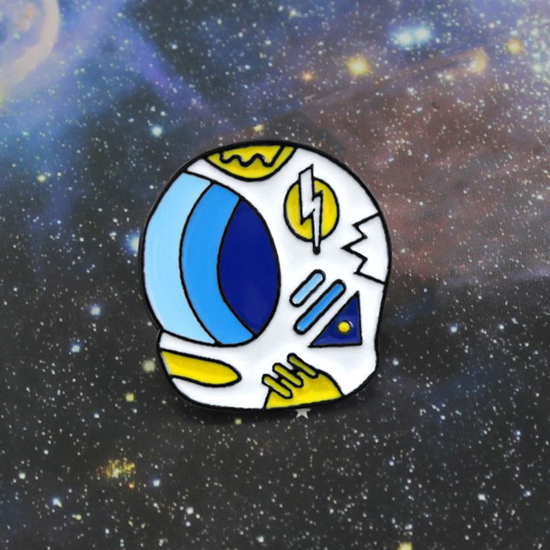 Siy Bros Pin Enamel Desain Kartun Astronot Luar Angkasa Multi Warna Aksesoris Jaket / Tas Ransel Wanita