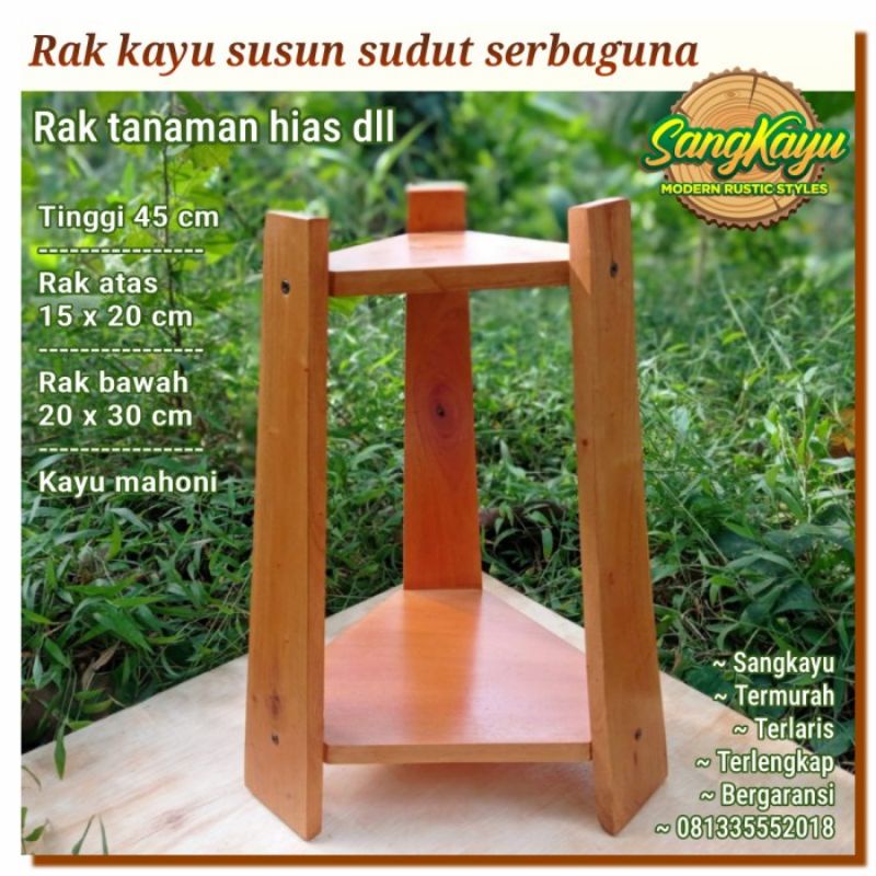 Rak susun serbaguna kayu rak sudut rak tanaman hias rak kayu susun