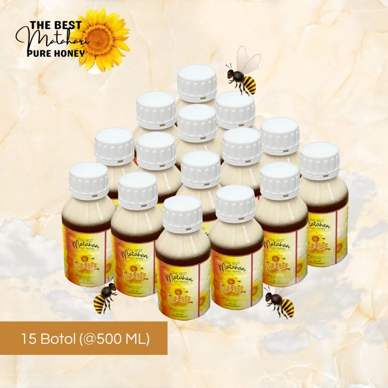 

15 BOTOL 500 ml madu asli murni merek matahari