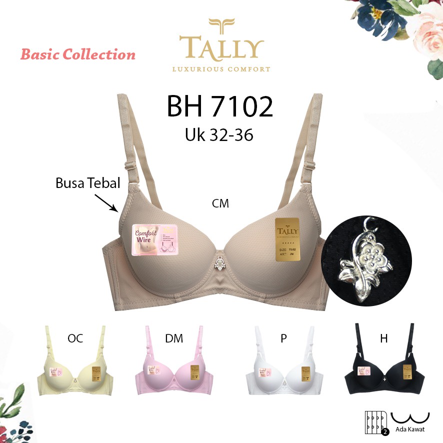 Bh Bra Tally 7102 (Cup A ke B) Extra Comfort | Bra BUSA SEDANG Pakai Kawat |fjc