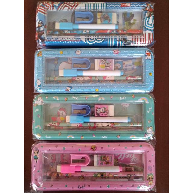 

1 Set Tepak Pensil Model Mobil-mobilan dan Jam