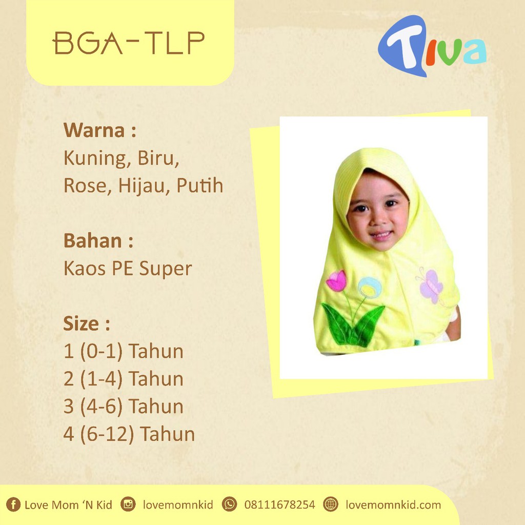 Tiva Jilbab Anak BGA-TLP Size 1