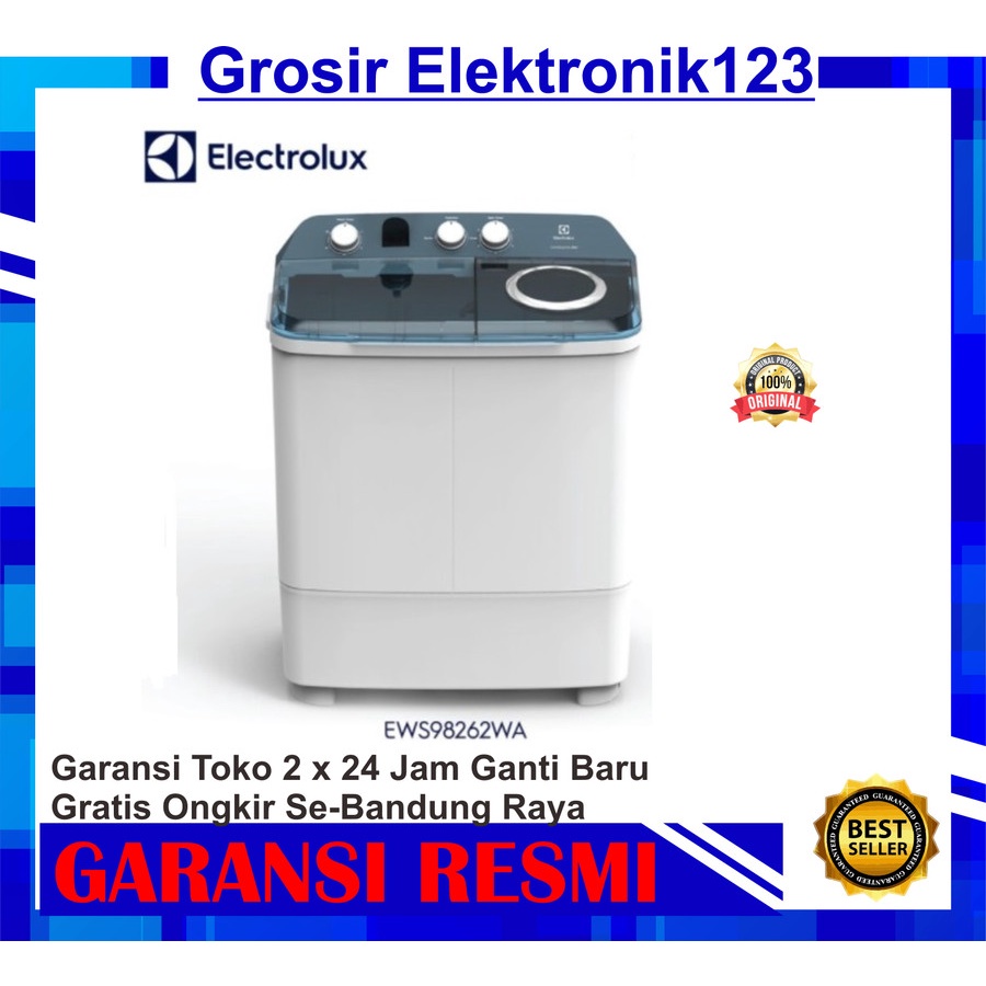 Electrolux Mesin Cuci 2 Tabung 8Kg EWS-98262 EWS 98262 WA Twin Tube