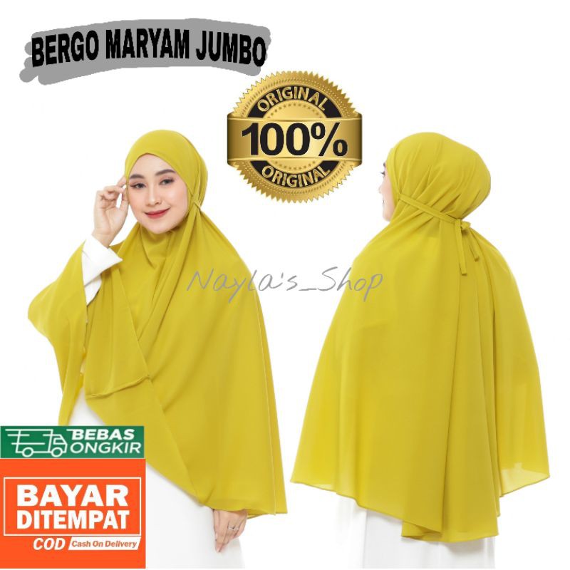 (Best Quality)bergo maryam Jumbo Diamond strech no pet Jilbab tali Kerudung murah Hijab syar'i keren