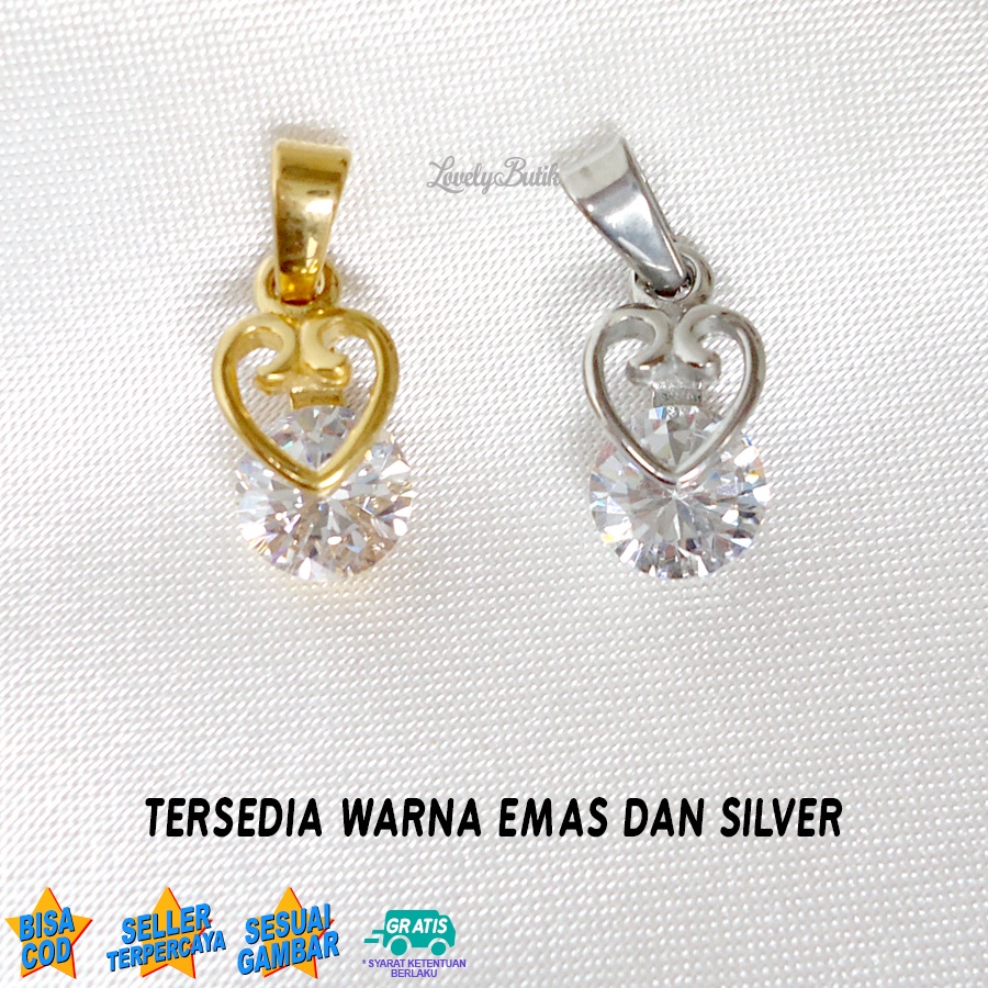 Lovelybutik -  Liontin Titanium Anti Karat Tiny Love Liontin Tanpa Kalung Titanium Model Terbaru