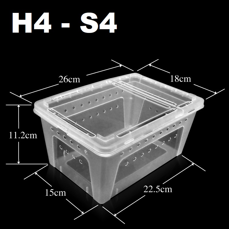 Square Box Reptile M 26x17.5x11.5cm Feeding Box Kotak Reptil Tarantula Kandang Iguana Sulcata