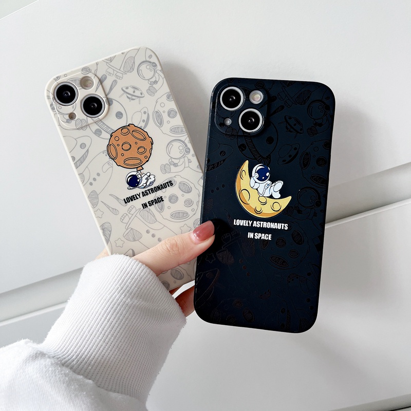 Case Cute Astronot Liquid Redmi 10C Casing Hybrid Dove With pelindung kamera