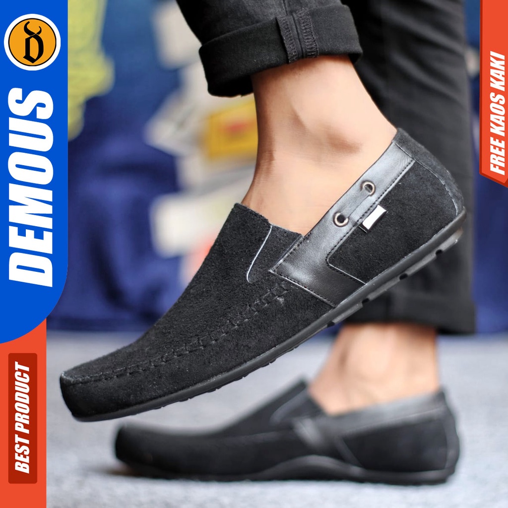 DEMOUS ASTA Sepatu Slip On Casual Slop Kasual Kulit