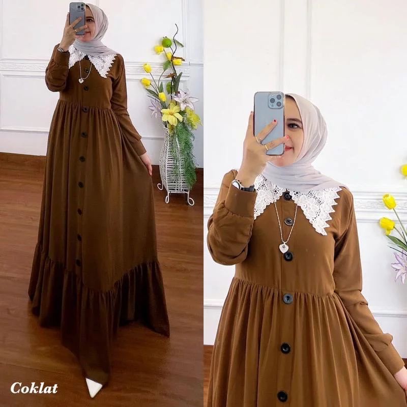 Reya Maxi Ceruty Busui / Gamis Ceruty Polos / Baju Gamis Terbaru / Gamis Busui / Dress Muslim Terbaru / Ceruty Gamis Terbaru / Casual Gamis Ceruty / Maxi Dress Muslimah / Baju Muslimah Kekinian / Gamis Casual Terbaru 2022 / Dress Muslimah Busui