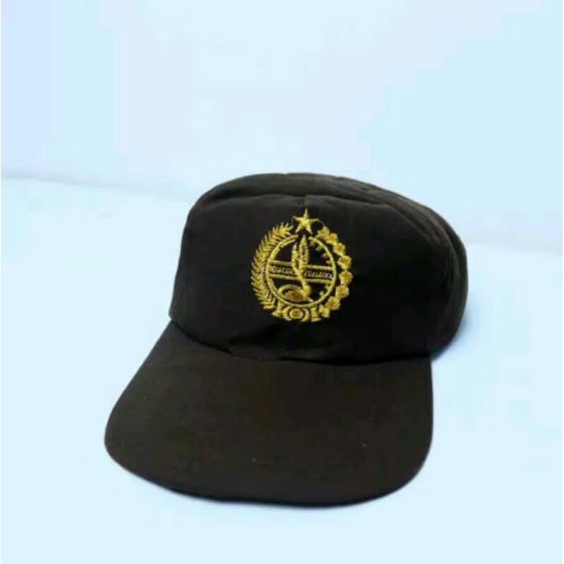 TOPI PRAMUKA SD LOGO BORDIR ANAK SEKOLAH SD COKLAT