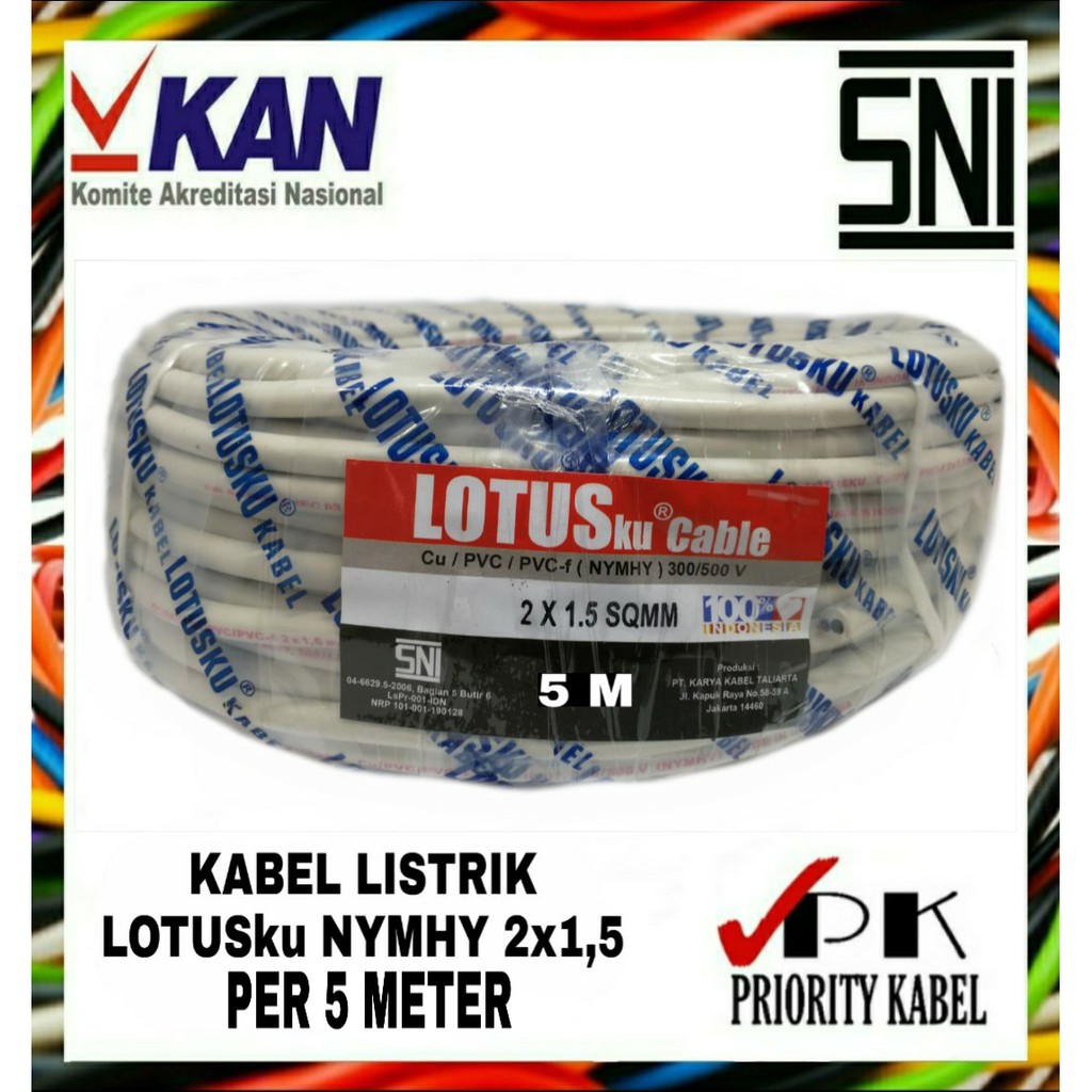 Kabel LOTUSku NYMHY 2x1,5 2x1.5 (Per 5 meter)