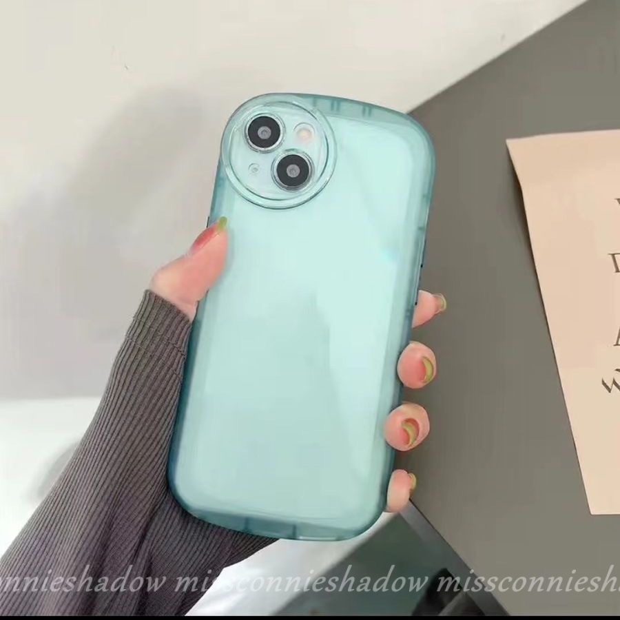 Case Pelindung Lensa Bentuk Oval Warna Permen Transparan Polos Untuk iPhone 7 8 Plus XR XS Max X 11 12 13 Pro Max 6 6s SE 2020