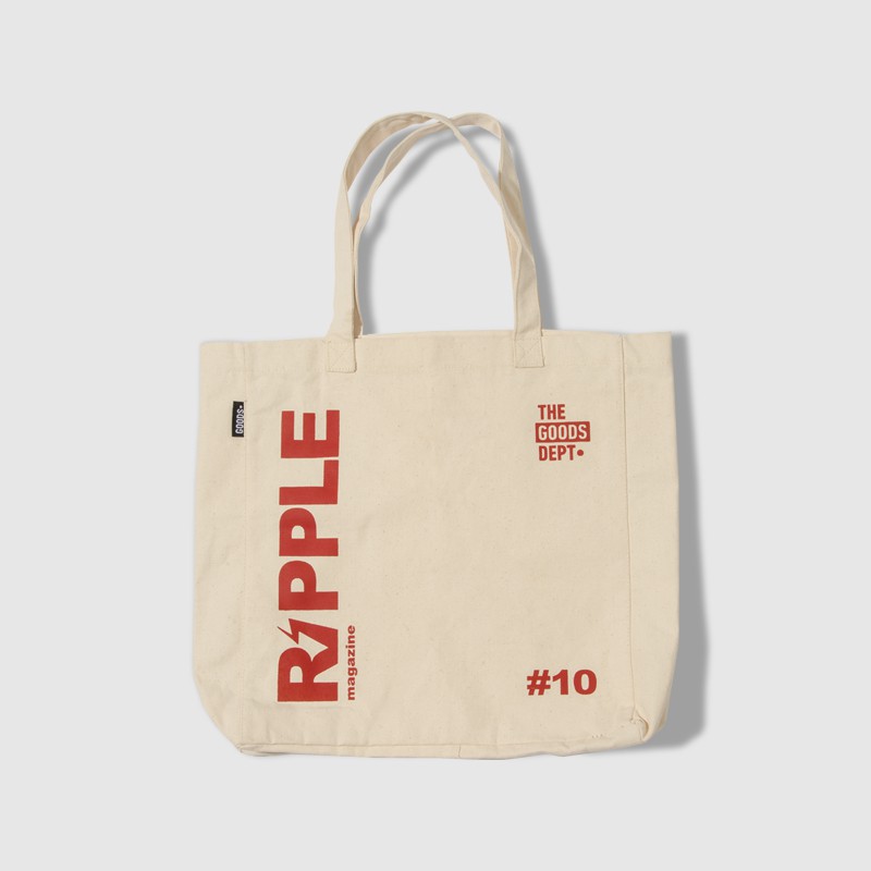 The Goods Dept x Ripple - MAGAZINE TOTE.OFF WHITE TOTE BAG