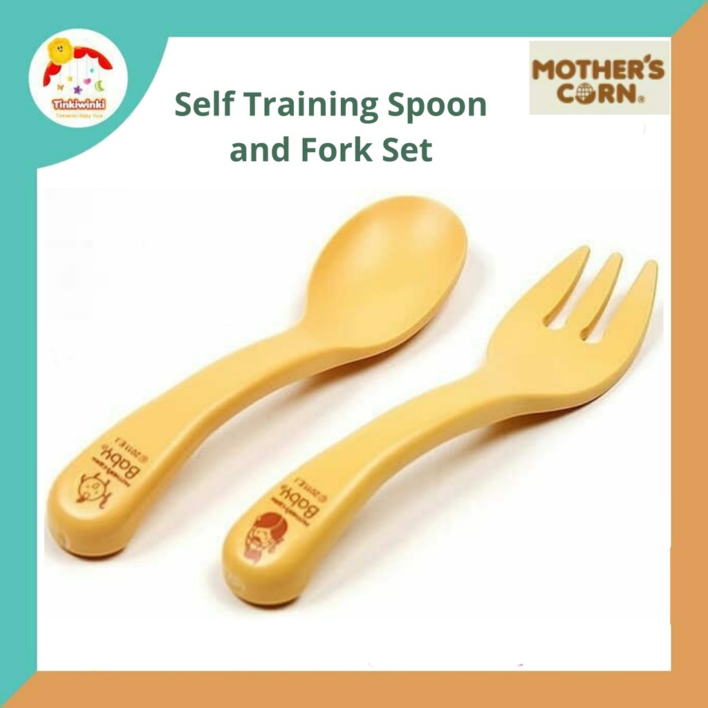 Mothers Corn Self Training Spoon and Fork Set / Sendok Anak