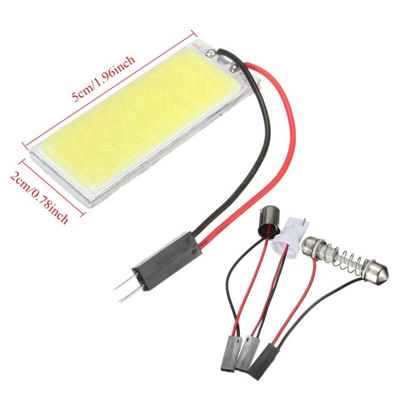 Hot Sale/2pcs Lampu Panel Interior Mobil LED COB 36warna Putih, Lampu Panel Interior Mobil 12V Dengan T10 BA9S Dan Adaptor Lampu Kubah