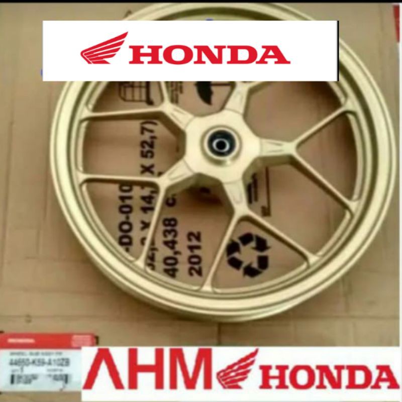 44650-K59-A10ZB Velg depan gold vario 125 led 2015 sampai 2020 dan vario 150 led 2015 sampai 2017 as
