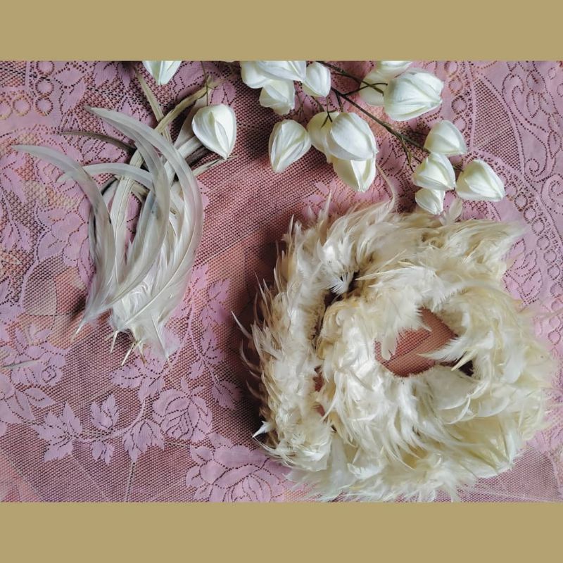 roncean bulu ayam rawis warna putih