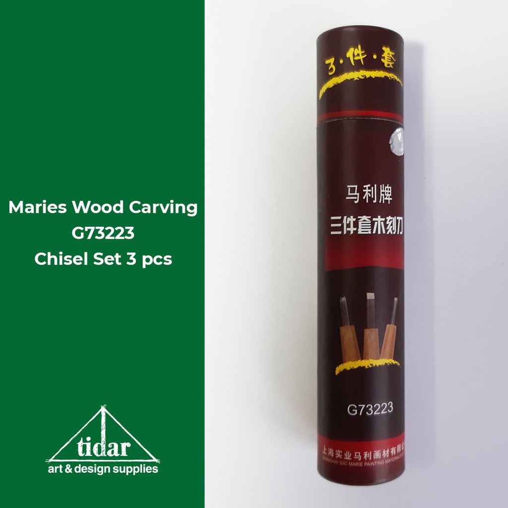 

[MR] Maries Wood Carving Chisel Set 3 pcs - Pahat - Cukil - Ukir Kayu/ Lino
