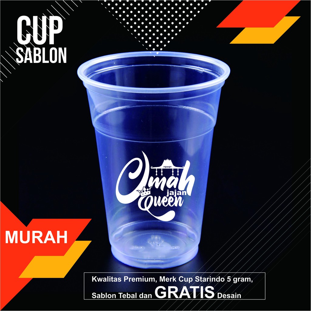 Jual Gelas Plastik 16 Oz 9 Gram Sablon Cup Gelas Plastik Starindo 12oz 14 Oz Dan 16 Oz Free 8124