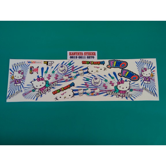 stiker motor /striping motor mio fino #hello kitty Biru