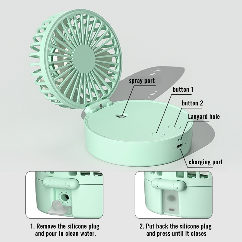 Vivi Kipas Angin Kabut Air Portable Elektrik USB Rechargeable Handheld Mini Fan Pendingin Ac Humidifier Untuk Outdoor