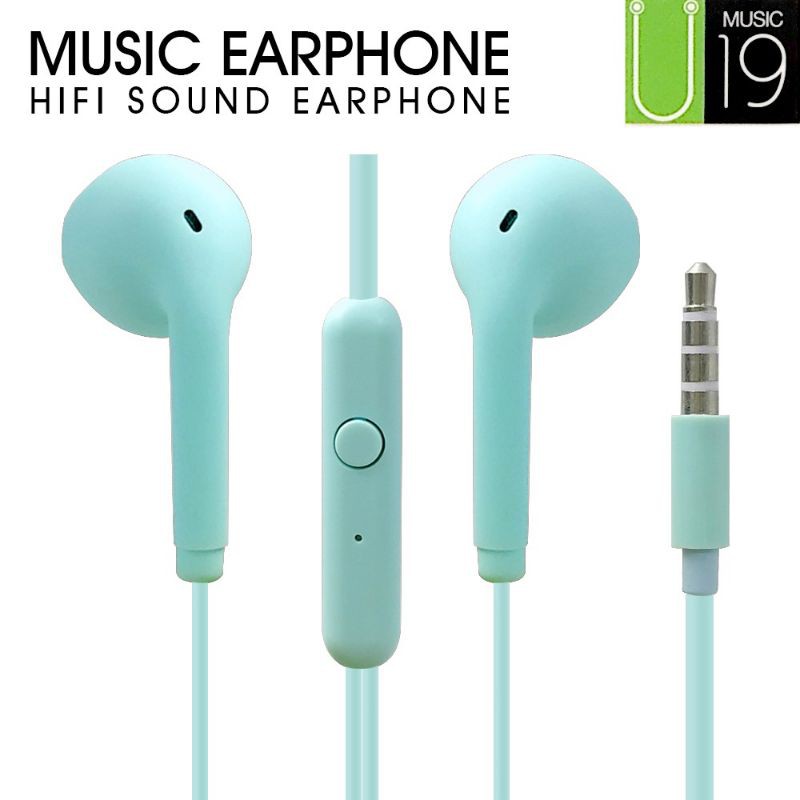 headset stereo u19 macaron handsfree xtra bass earphone u19