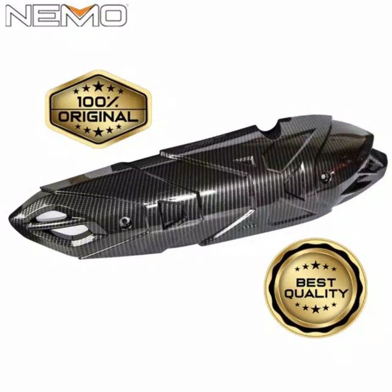 Cover Tutup Knalpot New Nmax 2021 2022 Carbon NEMO / Pelindung Knalpot N max Original Nemo Variasi Nmax Aksesoris Nmax 2021 2022 Terbaru