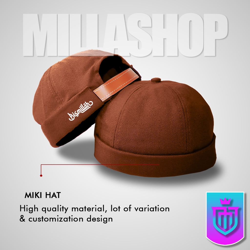 Peci Miki Hat DEWASA Topi Peci Miki Hat BISMILLAH Logo