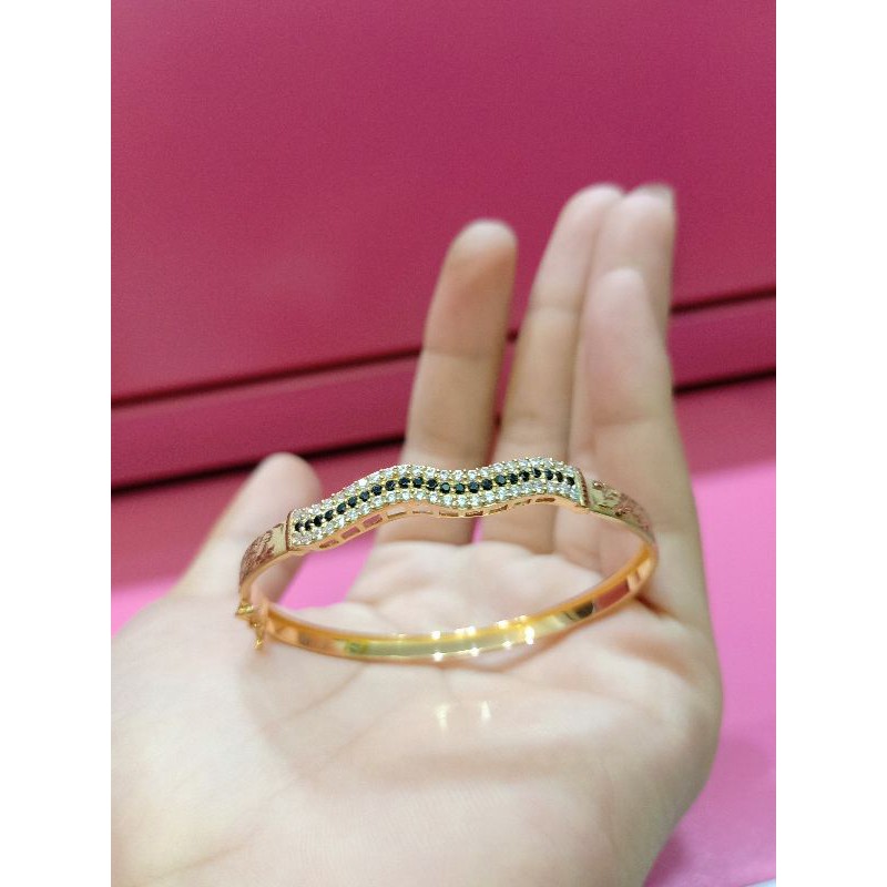 GELANG OVAL DEWASA PERAK 925 IMPORT,WARNA ROSE GOLD