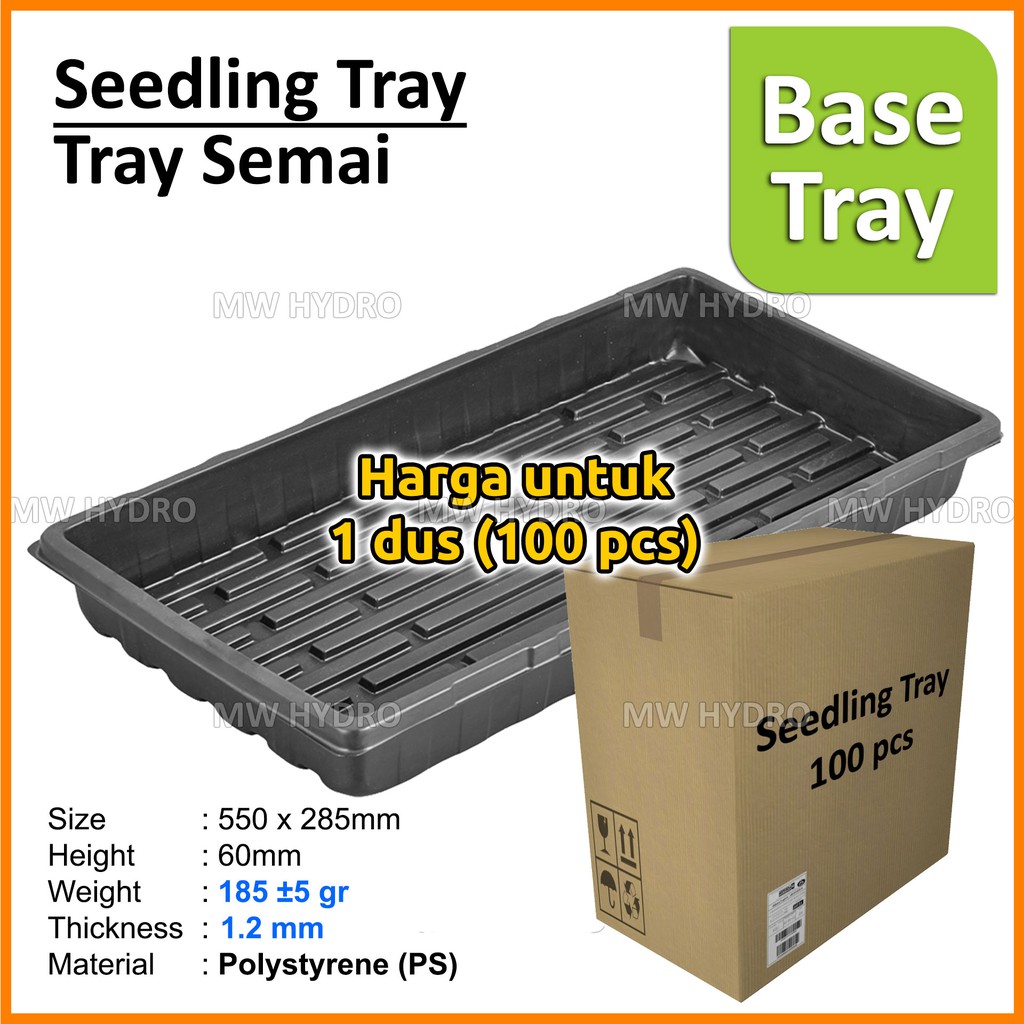 1 Dus (100 Pcs) Tray Semai / Seedling Tray - Alas / Base - 1.2 mm