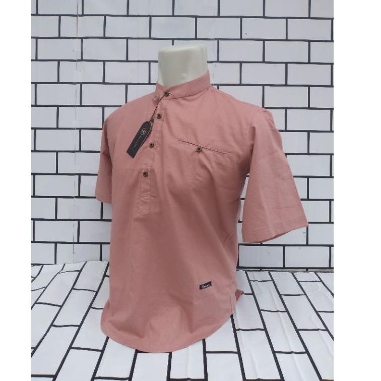 Kemeja koko Dewasa warna dusty pink - kemko pria lengan panjang dan pendek warna dusty pink R5U5