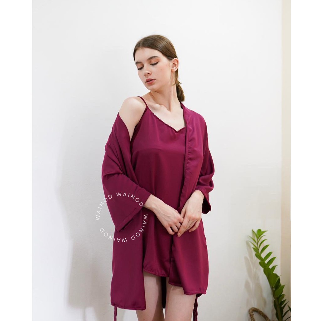 ABELL S-4XL kimono dan dress bahan - WAINODSHOP