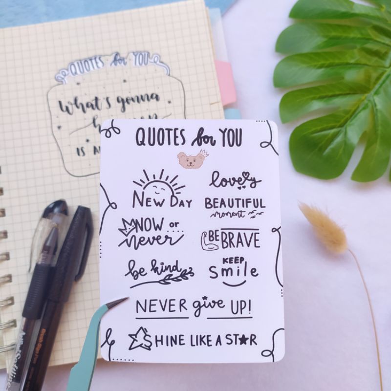 

Quotes For You Mini Sticker Sheet / Stiker Bullet Journal Shan Shine