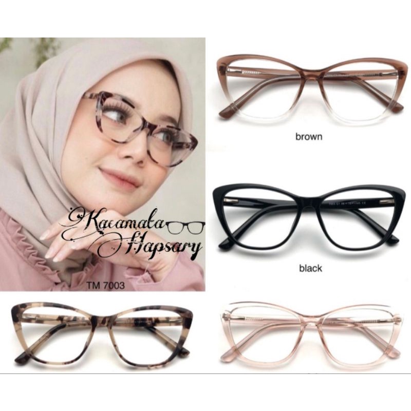 FRAME KACAMATA WANITA CAT EYE RIKU 7003 GRATIS LENSA ANTI RADIASI | KACAMATA PHOTOCROMIC / ANTI UV