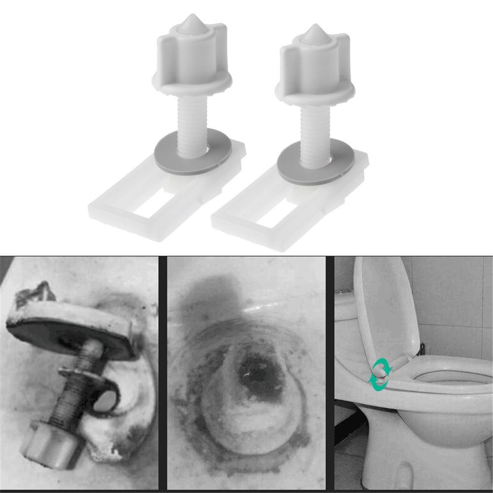 Nickolas1 Fitting Dudukan Toilet Engsel PP Suku Cadang Pengganti Dengan Sekrup Pasang Untuk Alat Perbaikan Tutup Toilet Karet Pencuci Pengikat Kit