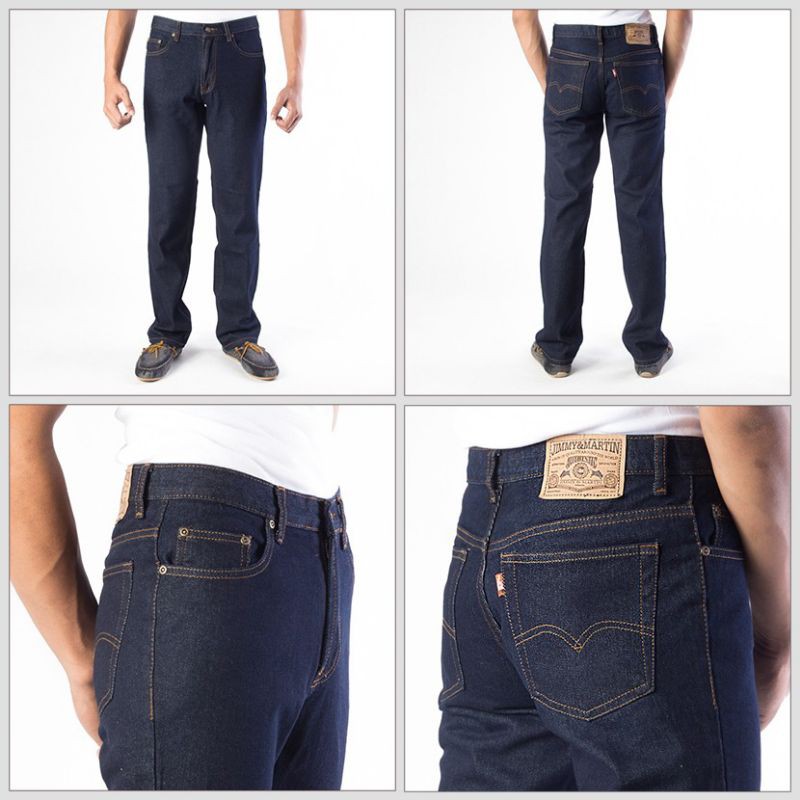 Jimmy Martin 808 Regular Straight Jeans Biru Donker - Celana Panjang Pria - Celana Big Size