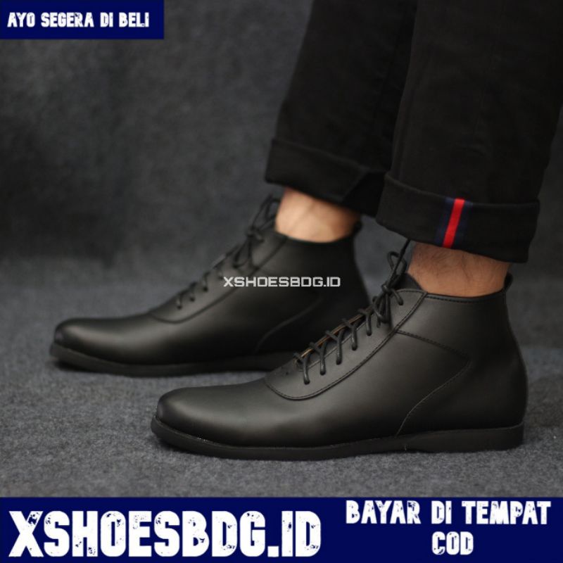 Valiryan | Sepatu Boots Pria Casual Vintage Semi Kulit Best Seller Kerja Santai Kuliah Fashion