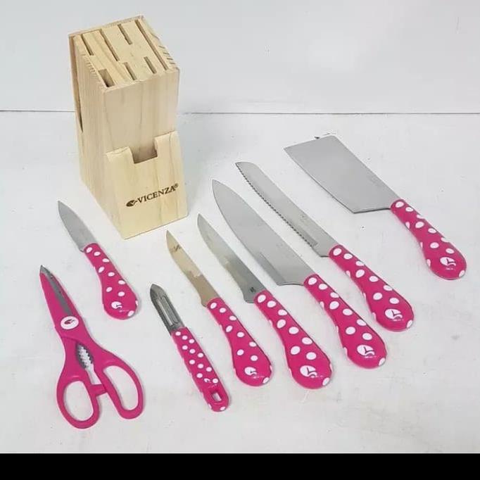 Pisau Dapur Set Polkadot Vicenza V-918KP/Pisau Set Vicenza Warna masih banyak