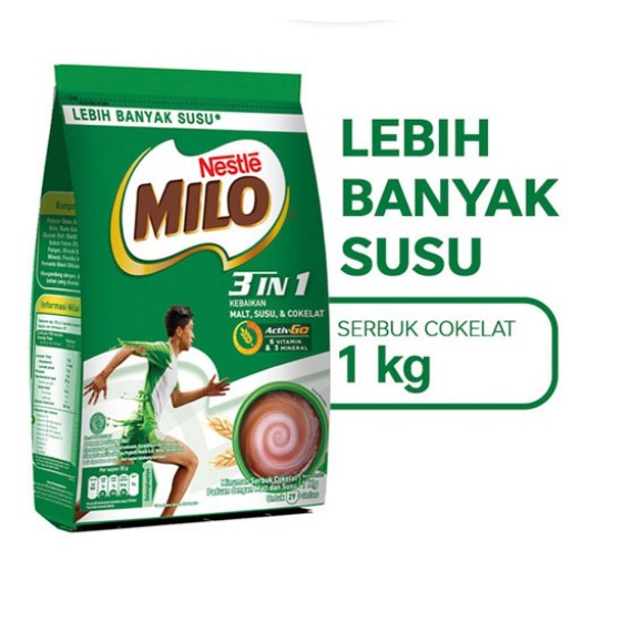 

MILO 3in1 ACTIV-GO NESTLÉ / Susu Cokelat / Susu dengan Gula