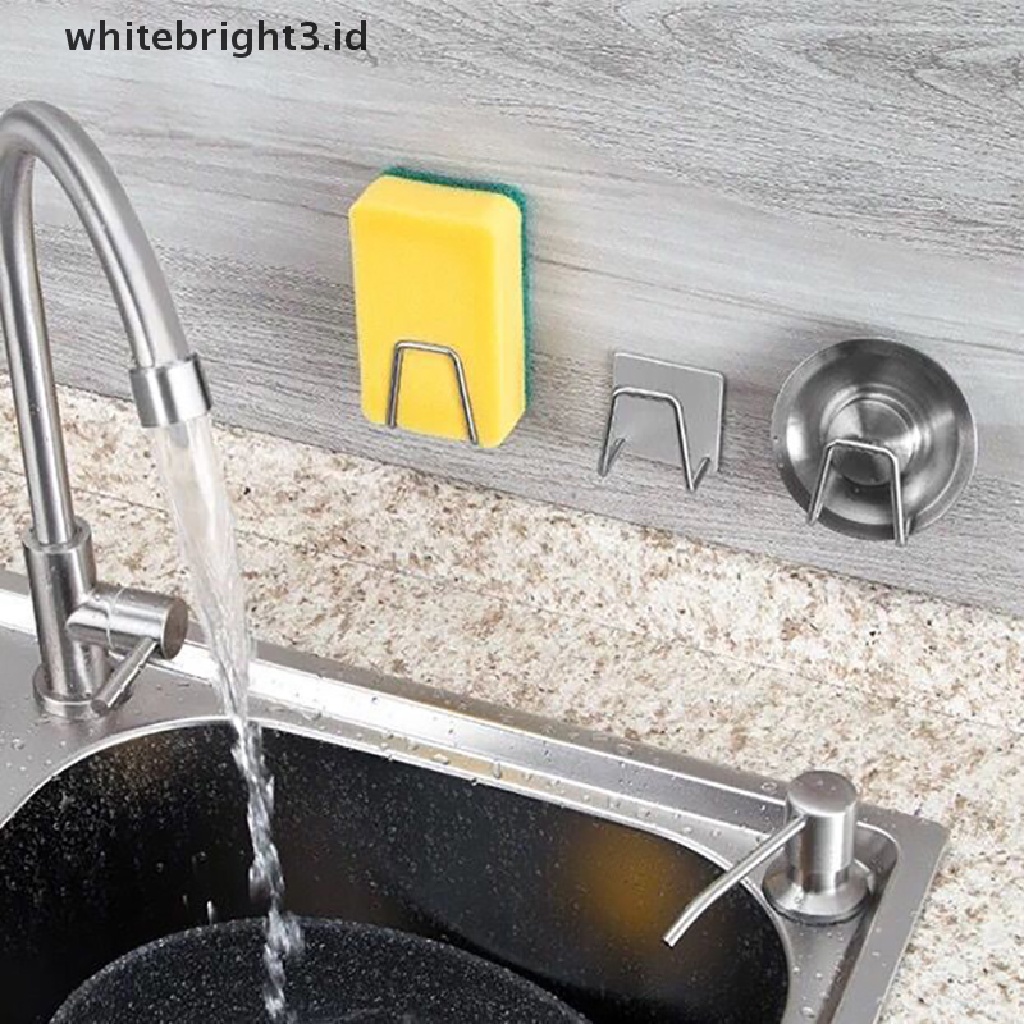 (whitebright3.id) Rak Pengering Spons Bahan Stainless Steel Untuk Wastafel Dapur