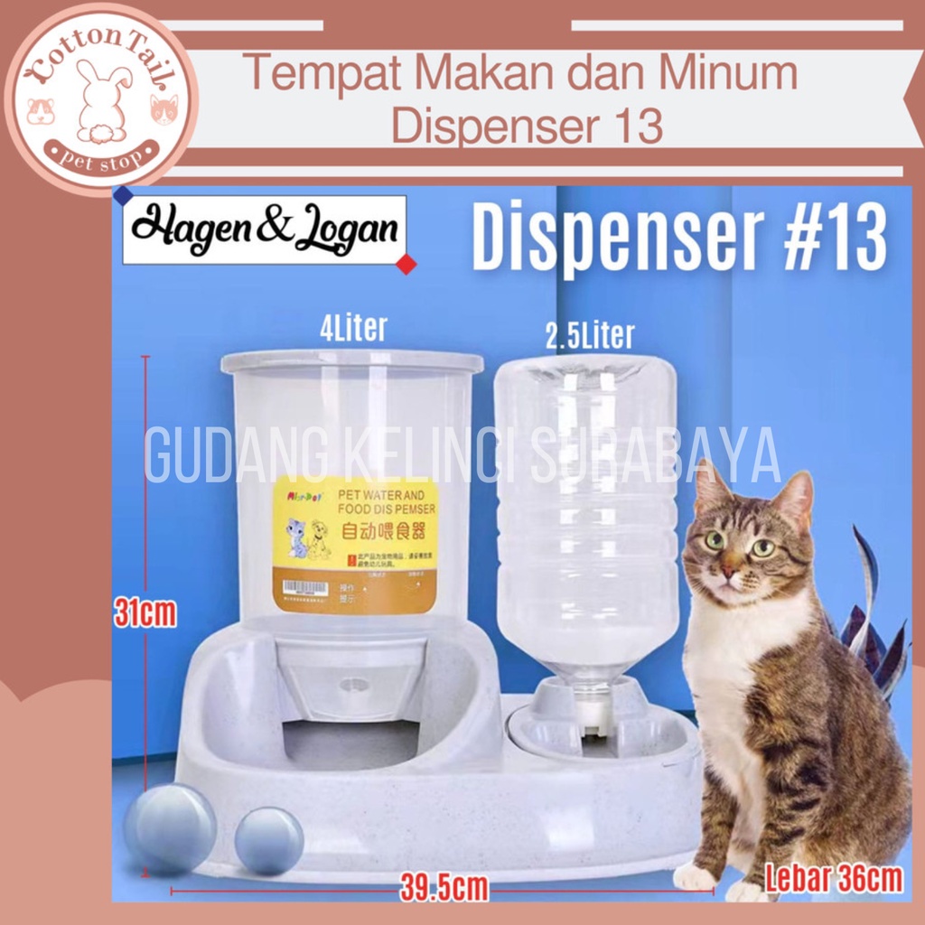 Dispenser #13 Cat &amp; Dog - Tempat Makan Minum Kucing Anjing